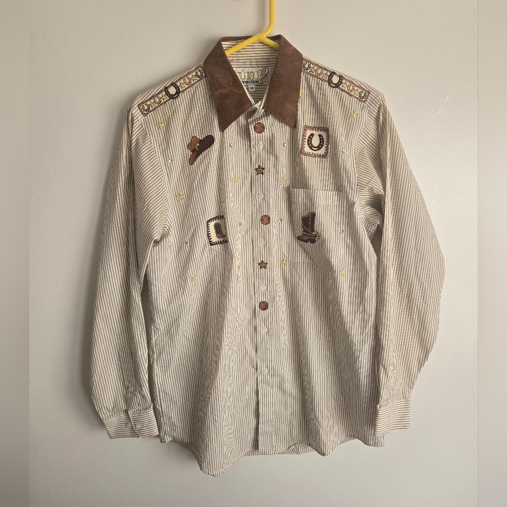 Stud Connection Western Theme Button Down Shirt